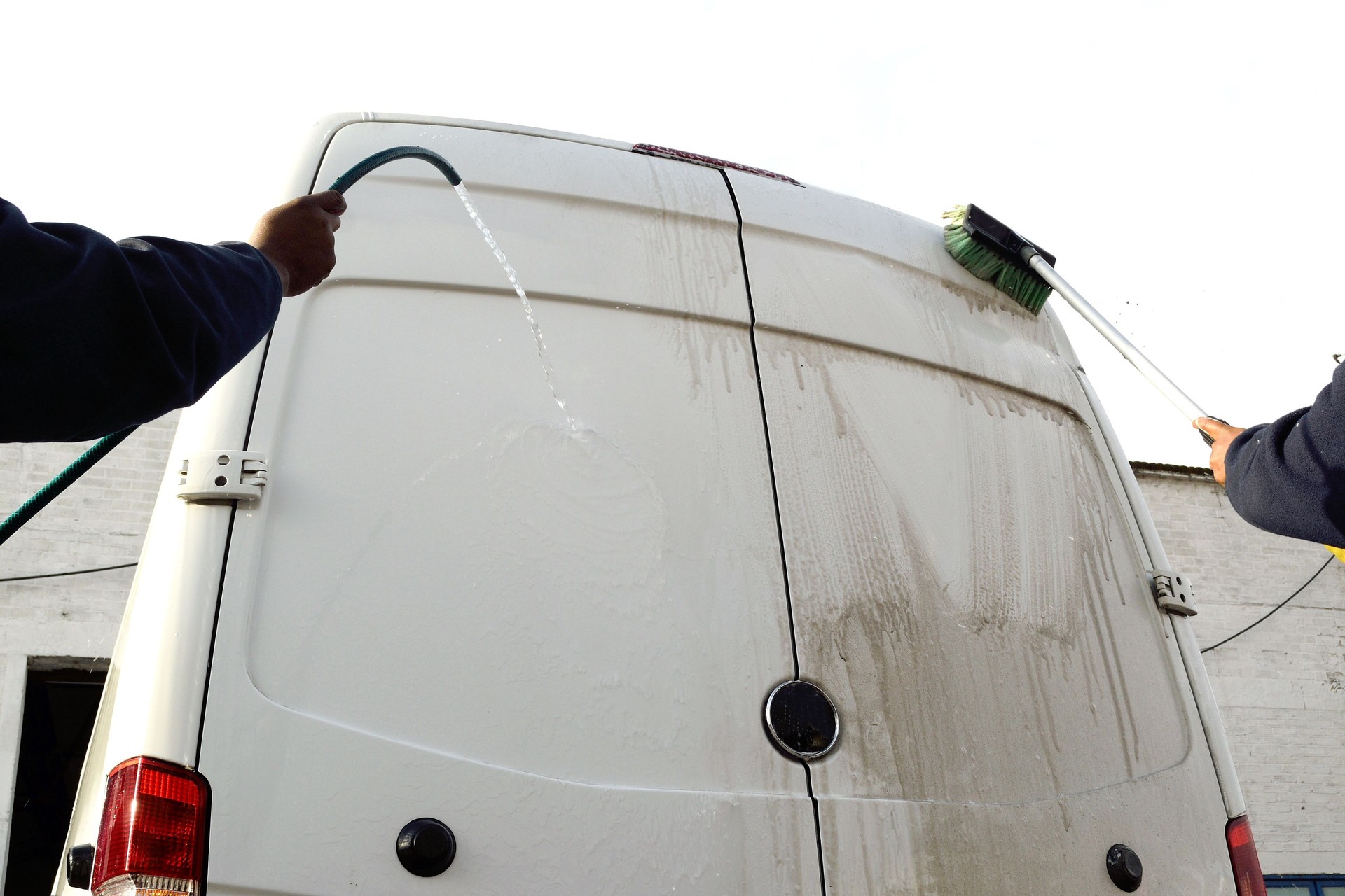 Washing white van