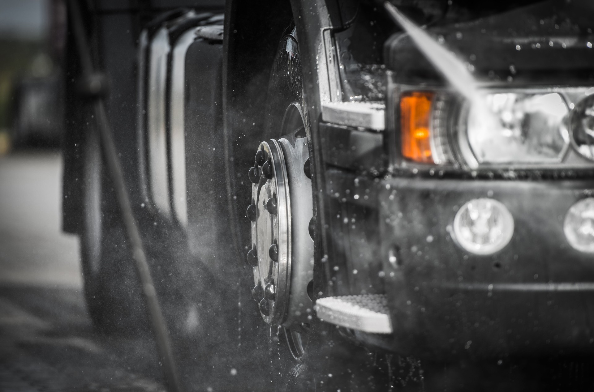 Detailed Washing Semi Truck Using Pressure Washer